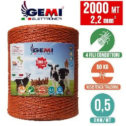 ELECTRIC FENCE PolyWire 2000 mt 2,2 mm² for electric fences
