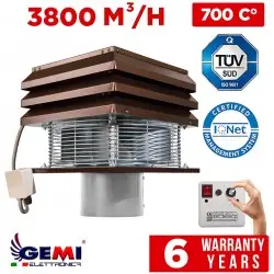 ASPIRATORE PROFESSIONALE TONDO Gemi Elettronica Tirafumo Tiracamino Aspirafumo Elettrico Comignolo Per Camini Barbecue - Gemi El