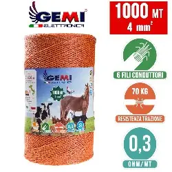 ELECTRIC FENCE PolyWire 1000 mt 4 mm² for electric fences