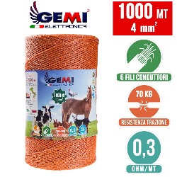 حبل سياج كهربائي موصل مزرعة لحماية الحيوانات الحيوانية mt 1000 4 mm للحيوانات مثل الأبقار والخيول والخنازير البرية Gemi - Gemi E