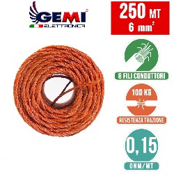 ELECTRIC FENCE PolyWire 250 mt 6 mm² for electric fences