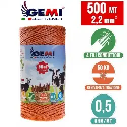 ELECTRIC FENCE PolyWire 500 mt 2,2 mm² for electric fences electric fencing for animals dogs cows hens Horses Cattle Sheep Goats