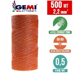 ELECTRIC FENCE PolyWire 500 mt 2,2 mm² for electric fences electric fencing for animals dogs cows hens Horses Cattle Sheep Goats