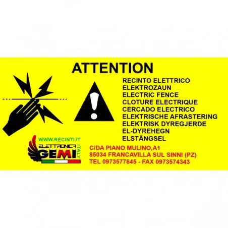Fi-Shock A-12T 3-Pack Electric Fence Warning Signs 