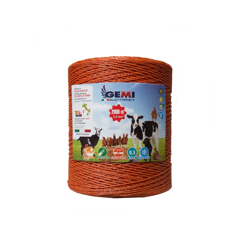 ELECTRIC FENCE PolyWire 2000 mt 2,2 mm² for electric fences