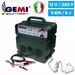 Recinto Elettrico Kit Completo Per Animali: Elettrificatore 12/220 V, Filo Da 250 Mt 2.2 Mm² E 100 Isolatori Per Pali In Ferro -