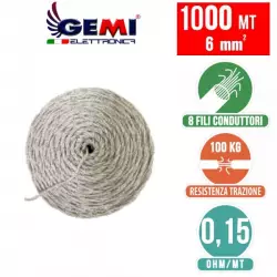 Filo conduttore 1000 MT 6 mm² per recinto elettrico recinti elettrici recinti elettrificati recinzioni elettrificate per animali