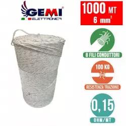 Filo conduttore 1000 MT 6 mm² per recinto elettrico recinti elettrici recinti elettrificati recinzioni elettrificate per animali