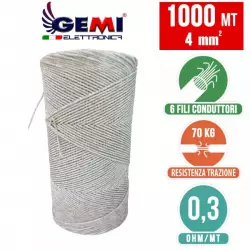 Filo conduttore 1000 MT 4 mm² per recinto elettrico recinti elettrici recinti elettrificati recinzioni elettrificate per animali