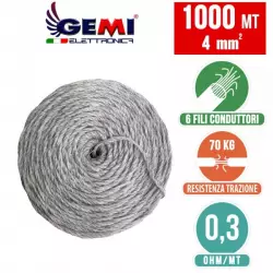 Filo conduttore 1000 MT 4 mm² per recinto elettrico recinti elettrici recinti elettrificati recinzioni elettrificate per animali