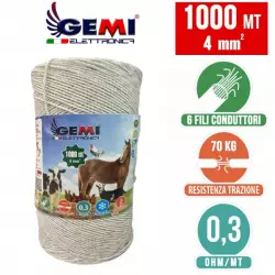 Filo conduttore 1000 MT 4 mm² per recinto elettrico recinti elettrici recinti elettrificati recinzioni elettrificate per animali