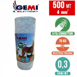 Filo Bianco per Recinto Elettrico 500 MT 4 mm² per animali - Gemi Market