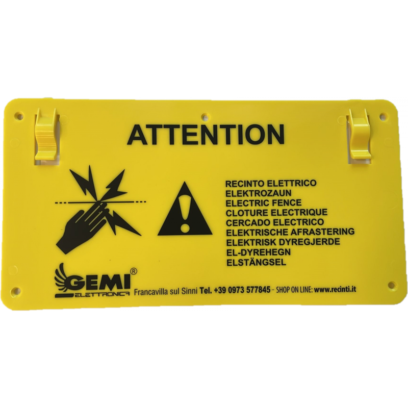 Warning Signs in Pvc for Electric Fences - Gemi Elettronca