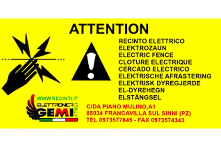 Segnaletica Recinzione Elettrica 1 | Gemi Market